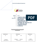 Requisitos de retención de muestras y registros en laboratorios clínicos