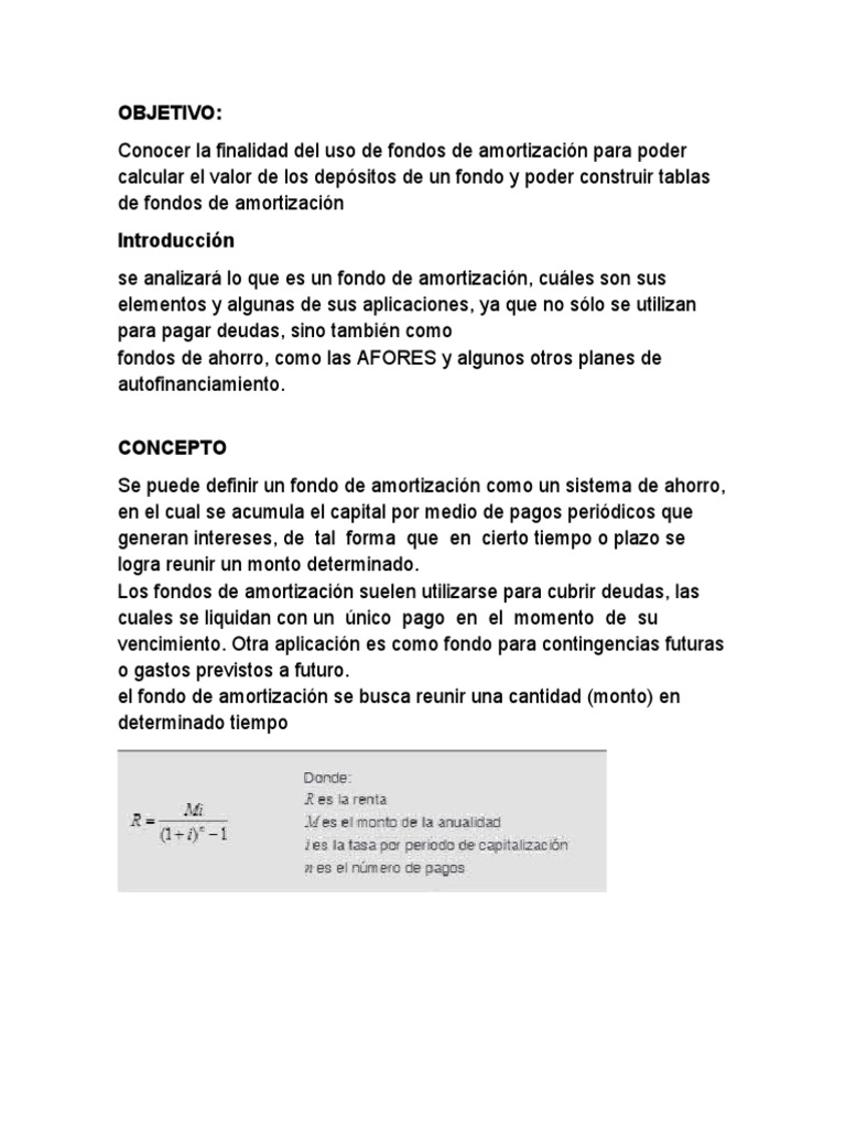 Fondo de Amortizacion | PDF