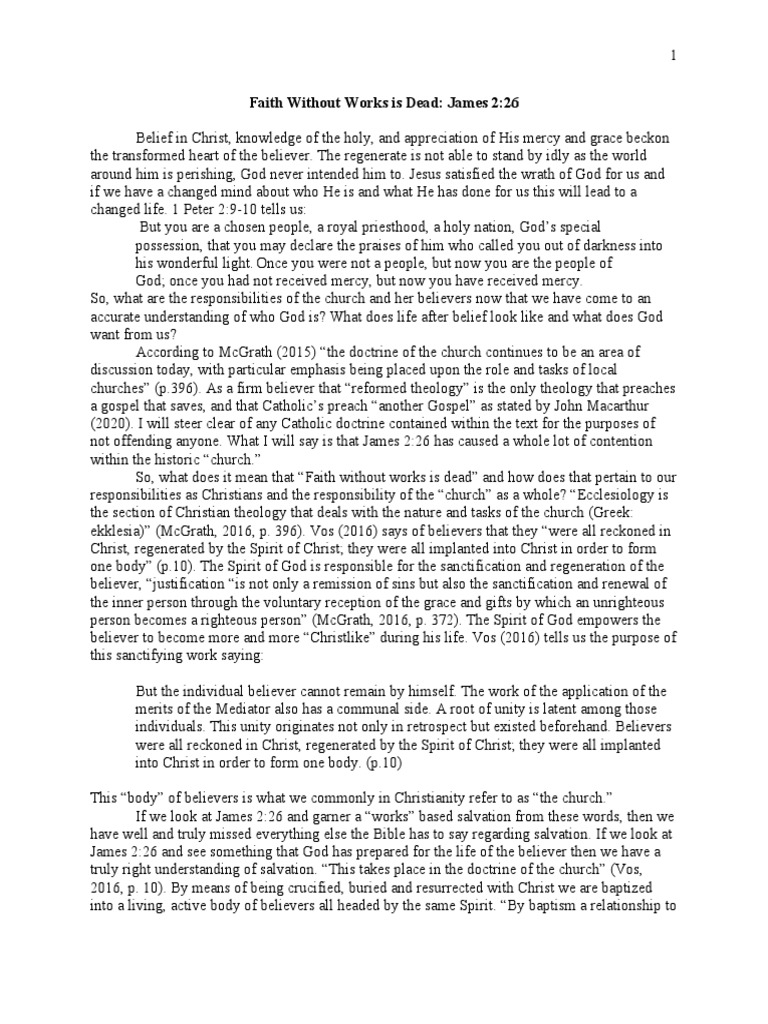 Understanding Faith and Works in James 2:26 | PDF | Good Works ...