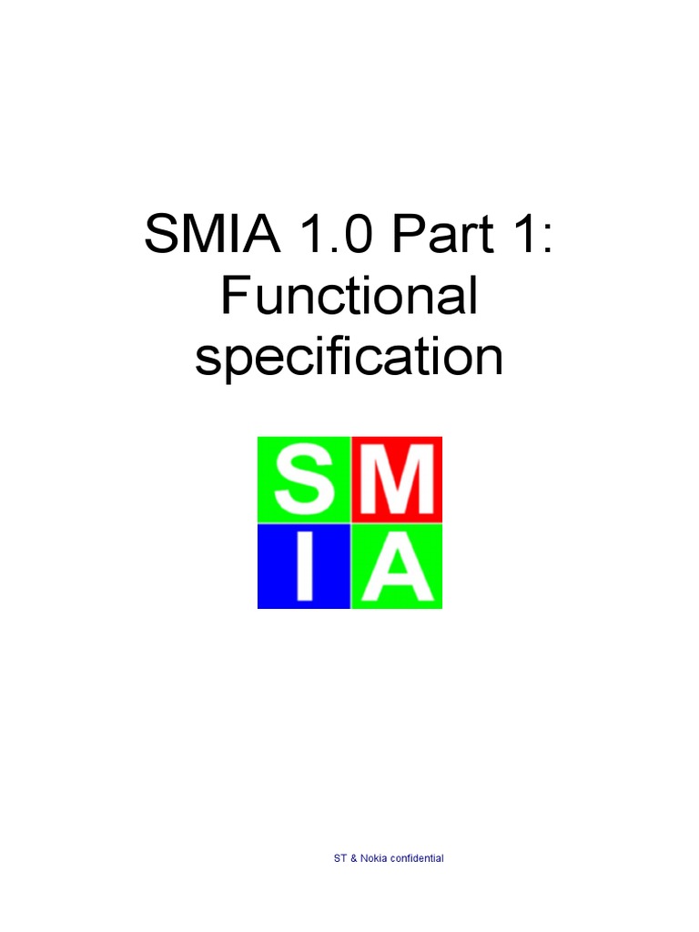 SMIA Functional Specification 1.0 | PDF | Data Compression | Display ...