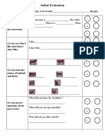 Initial Evaluation: 1.I Can Describe My Classroom