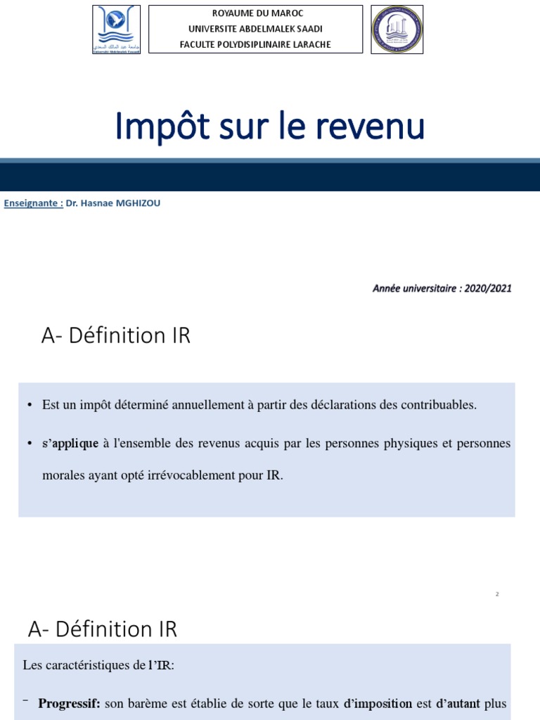 Guide complet sur l'impôt sur le revenu au Maroc | PDF | Salaires ...
