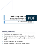 Web Programiranje - Sedmica 9 - Onovne PHP Naredbe