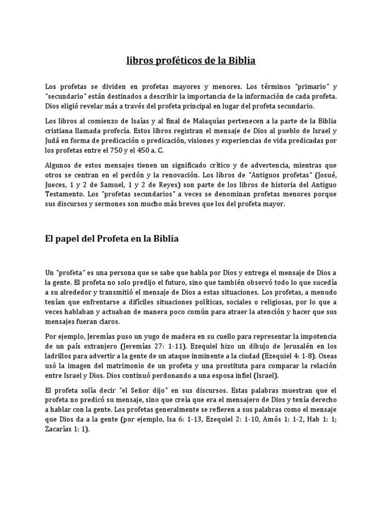 Libros Proféticos de La Biblia PDF Ezequiel Jeremías