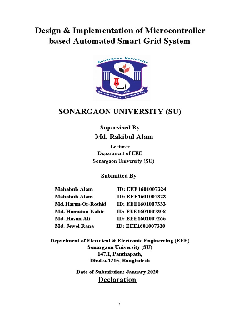Design & Implementation of Microcontroller Based Automated Smart Grid ...