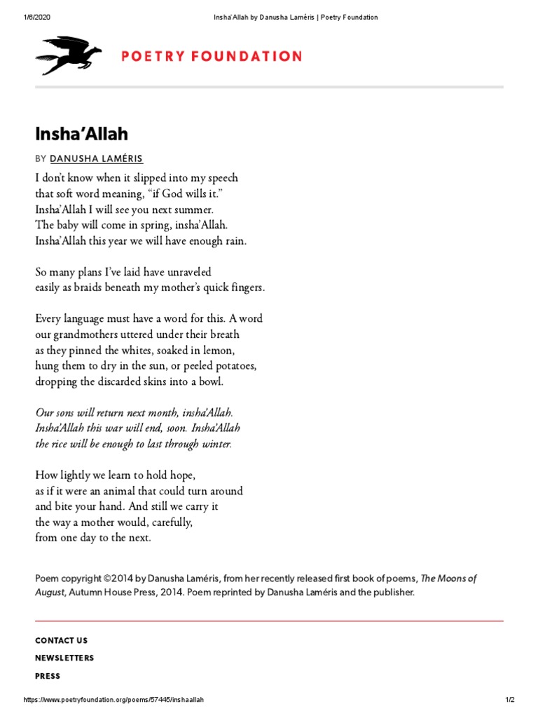 Insha'Allah by Danusha Lameris | PDF | Poetry