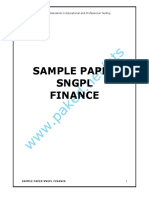 Sample Paper SNGPL Finance: Building Standards in Educational and Professional Testing