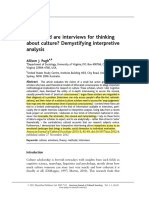 What Good Are Interviews For Thinking About Culture (Pugh)