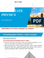 LECTURE NOTES: Crystallographic Planes in Cubic Crystals