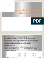 Aplicaciones de La Ecuación Diferencial Con El Wronskiano