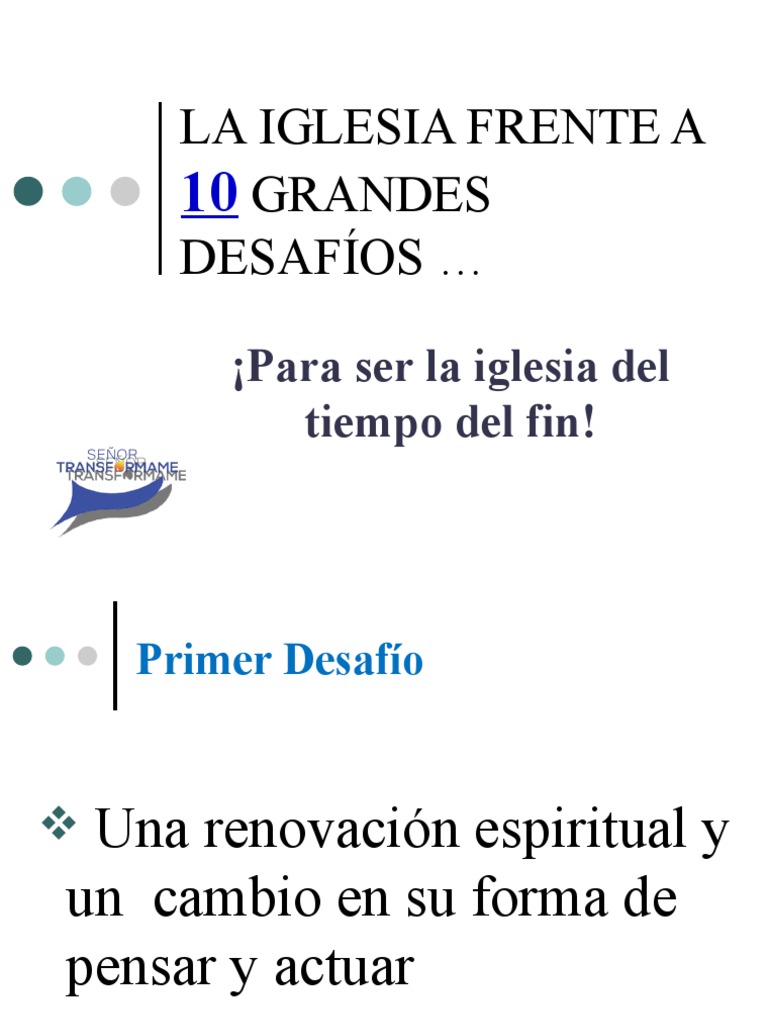 Los 10 Desafios de La Iglesia HOY para Ancianos | PDF | Cristo (título ...