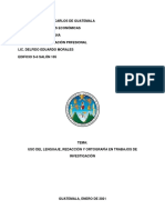 Uso Del Lenguaje, Redacción y Ortografia en Los Trabajos de Investigaciónfinal