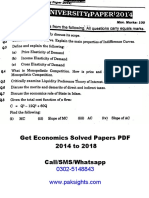 Get Economics Solved Papers PDF 2014 To 2018 Call/SMS/Whatsapp