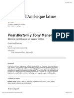 Memoria y política en Post Mortem y Tony Manero