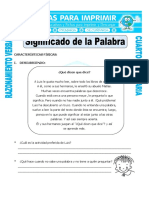 Ficha Significado de La Palabra para Cuarto de Primaria