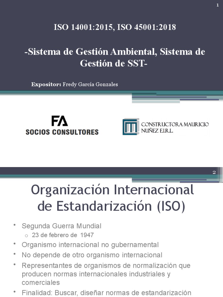 ISO 14001 y 45001: Gestión Ambiental y SST | PDF | Entorno natural ...