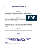 Decreto 4-2018 LEY DE GARANTÍAS MOBILIARIAS