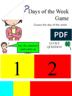 Days of the Week Game - Guess Day by Numbers & Colors