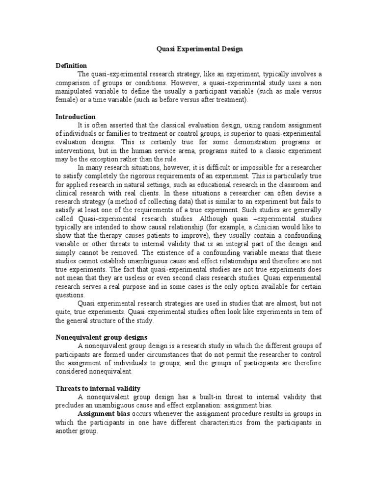 Quasi Experimental Design | PDF | Research Design | Experiment, image size:768x1024