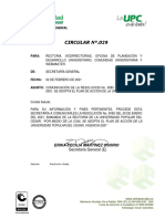 CIRCULAR 029 RESOL 0085 29 ENERO 2021 Adopta Plan de Acción de La UPC Vigencia 2021