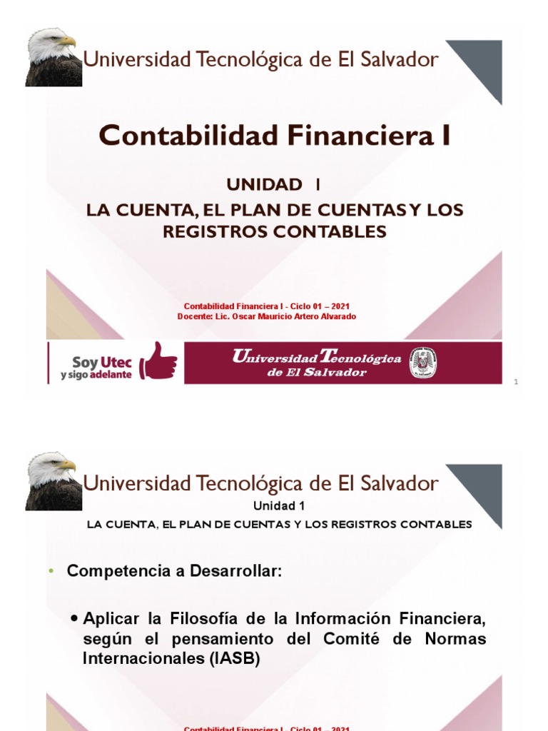 Unidad de Aprendizaje 1 LA CUENTA, EL PLAN DE CUENTAS Y LOS REGISTROS ...