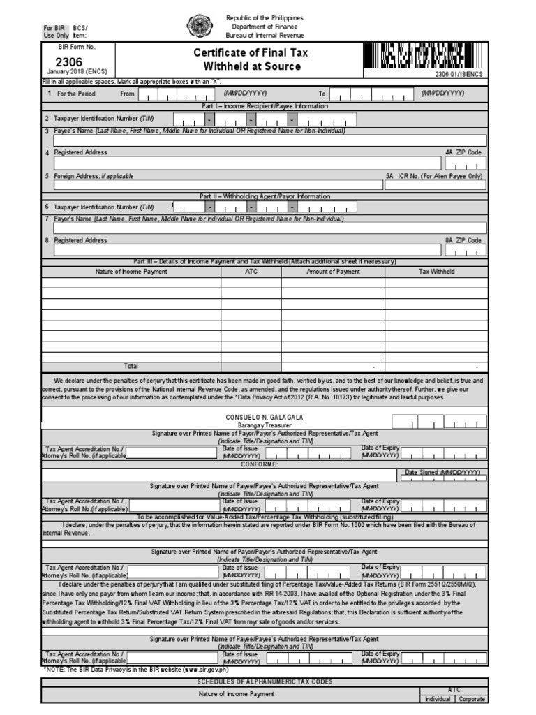Certificate of Final Tax Withheld at Source: (MM/DD/YYYY) (MM/DD/YYYY ...