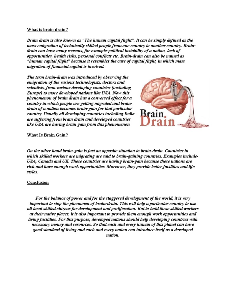 brain drain in india essay