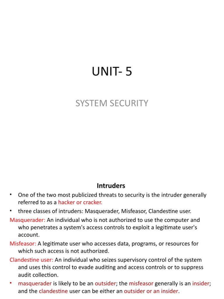 Unit-5: System Security | PDF | Computers