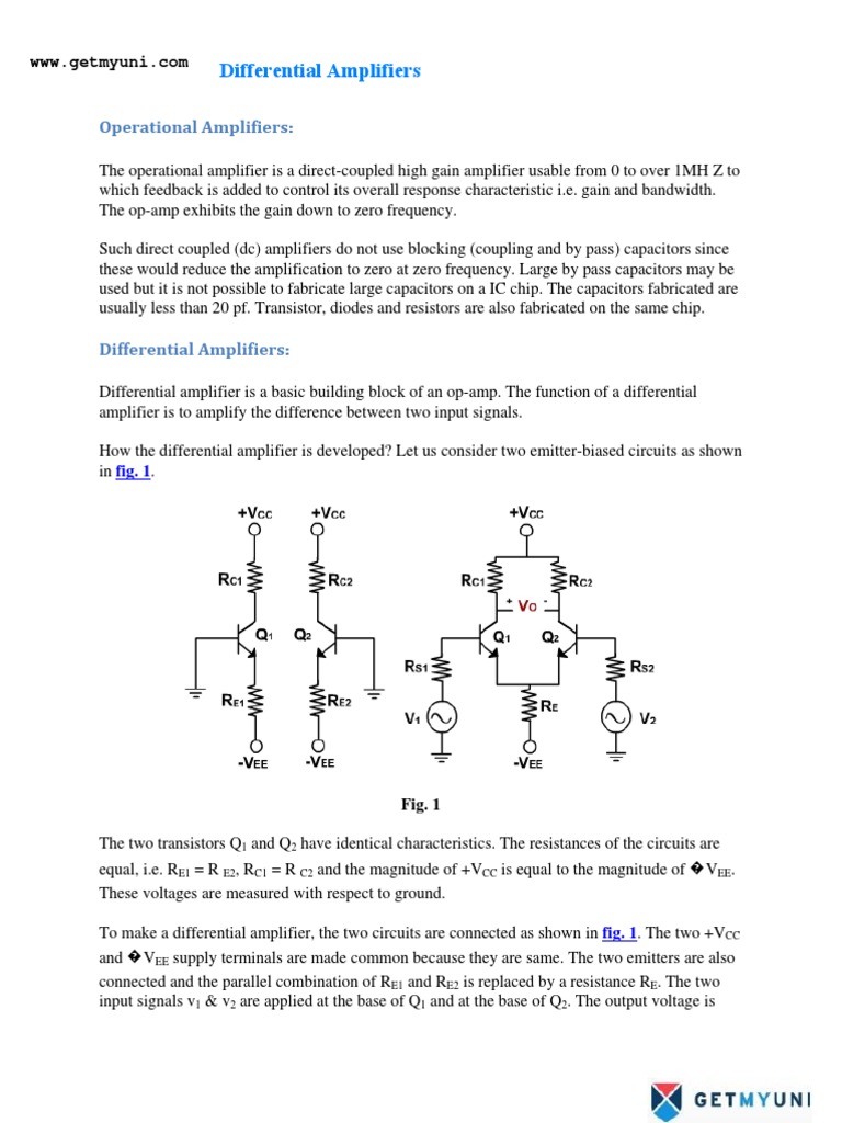 Differential Amplifier Overview and Analysis | PDF | Amplifier ...