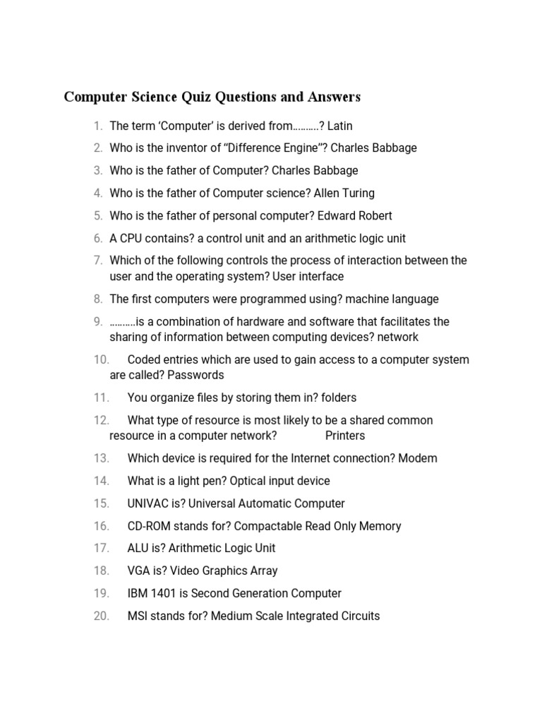 An Insightful Overview of Key Computer Science Concepts and Their ...