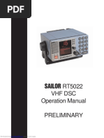 RT5022 VHF DSC Operation Manual Preliminary: Sailor