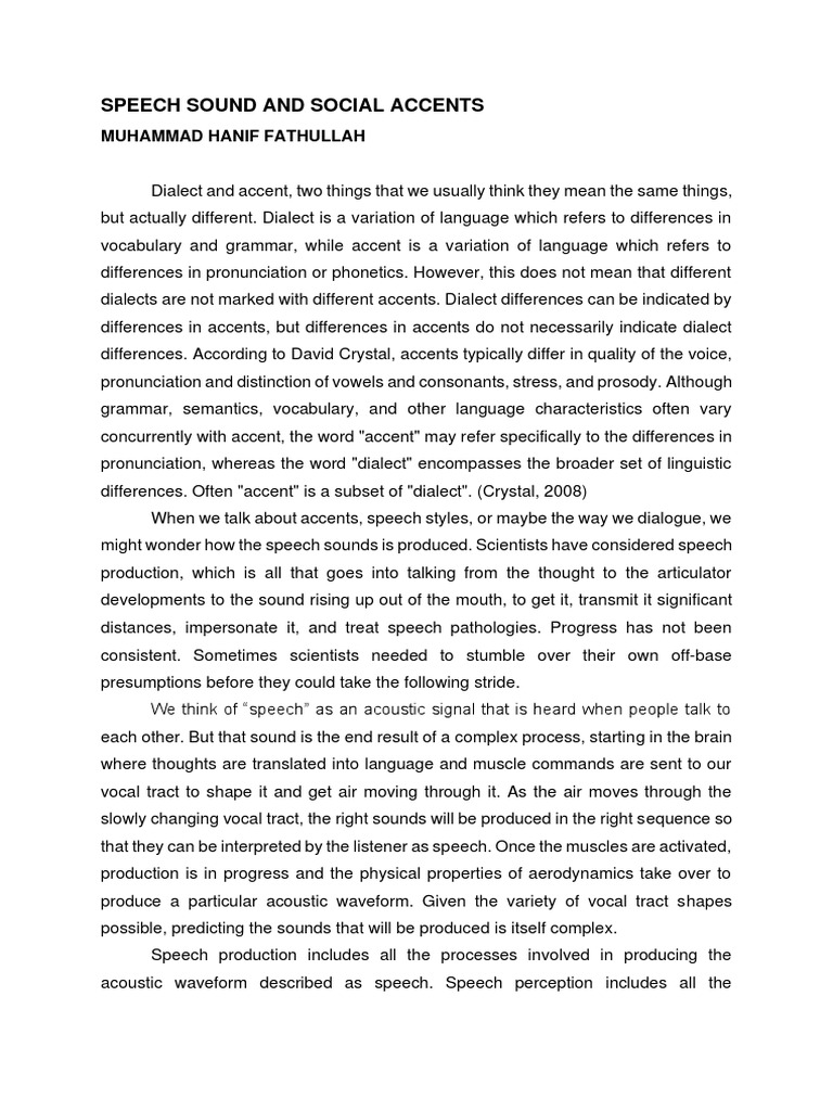 Understanding Speech Sounds and Accents | PDF | Accent ...