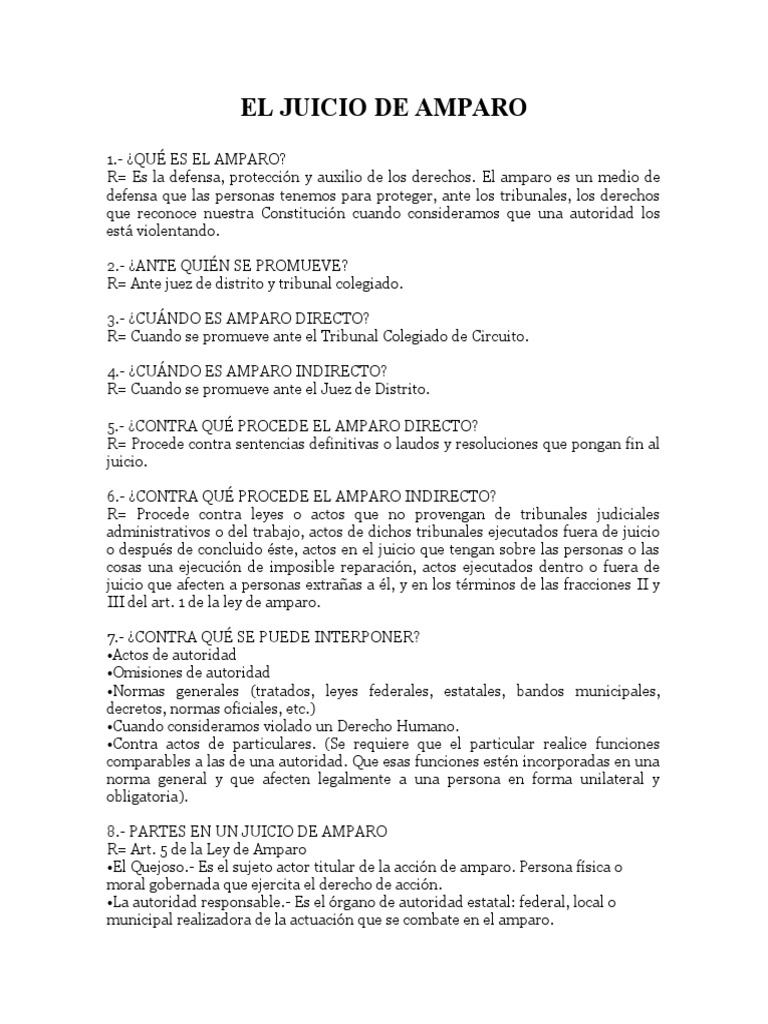 El Juicio de Amparo | PDF | Sentencia (ley) | Justicia