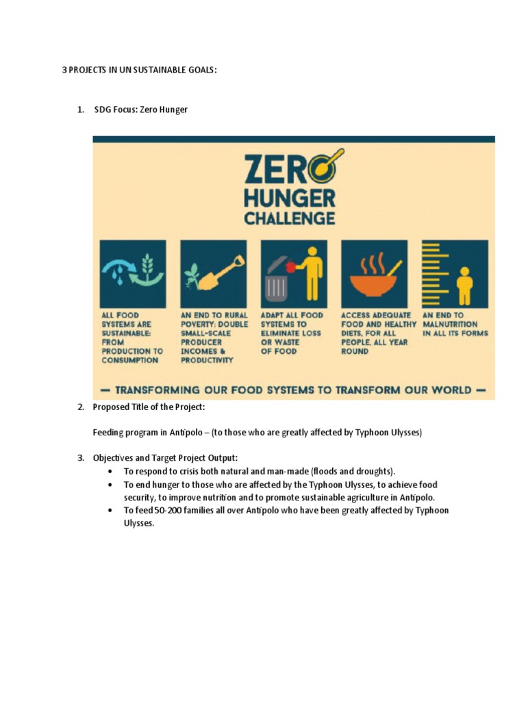 3 Projects in Un Sustainable Goals Projects Compilation | PDF