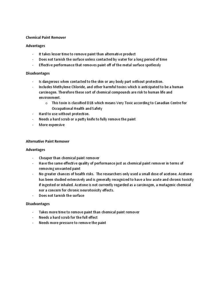 Advantages and Disadvantages of Paint Removers PDF