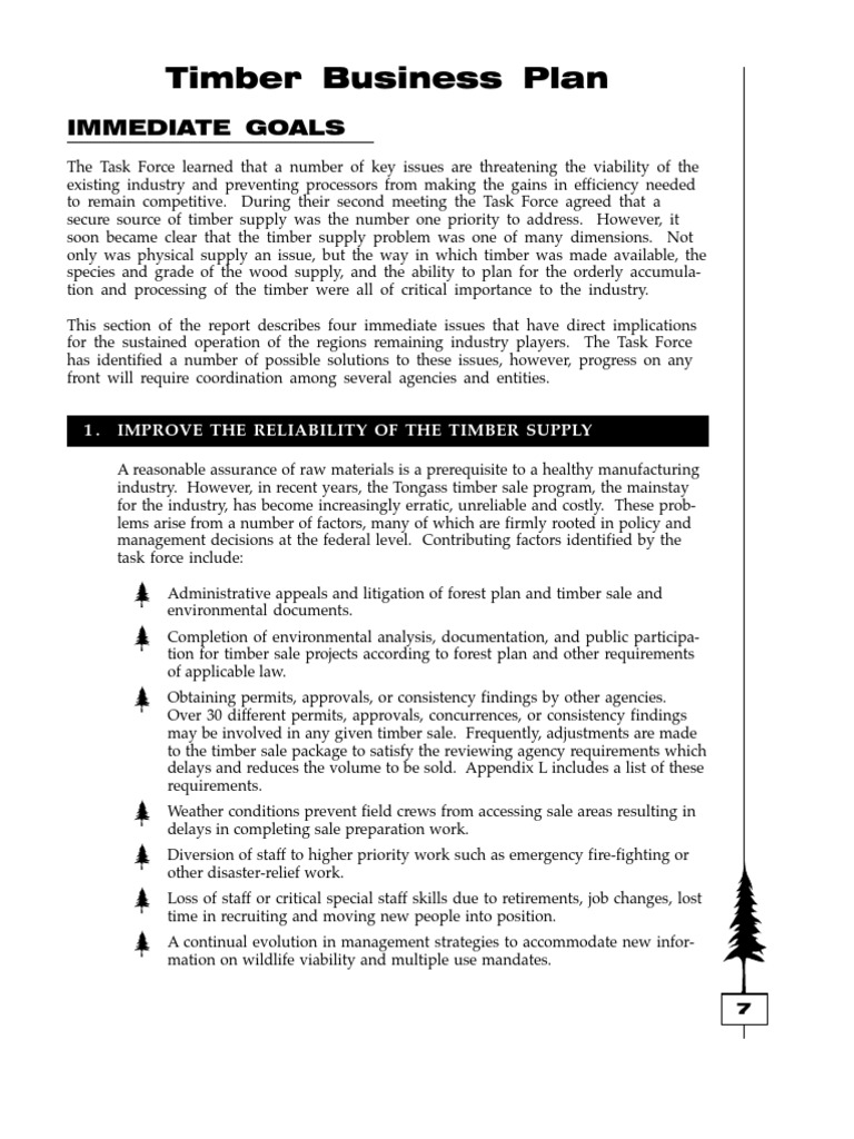 Timber Business Plan PDF Forest Stewardship Council Logging