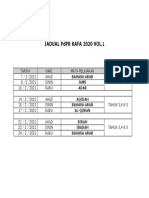 Jadual PDPR Kafa Sksi 2021 Vol