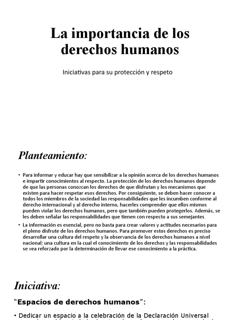 La Importancia de Los Derechos Humanos | PDF