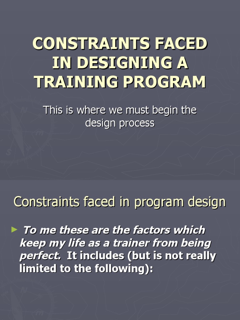Constraints in Training Program Design | PDF | Career & Growth | Business