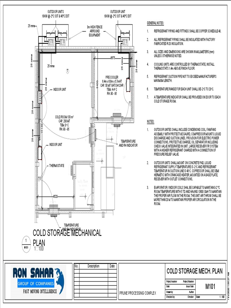 Cold Storage Mechanical Plan | PDF | Thermostat | Refrigeration