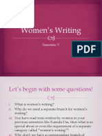 Women's Writing: Semester V