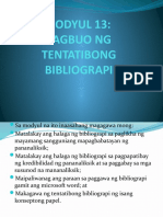 Modyul 13: Pagbuo NG Tentatibong Bibliograpi