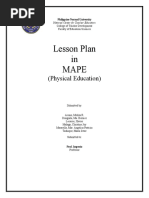 Lesson Plan in Mape: (Physical Education)