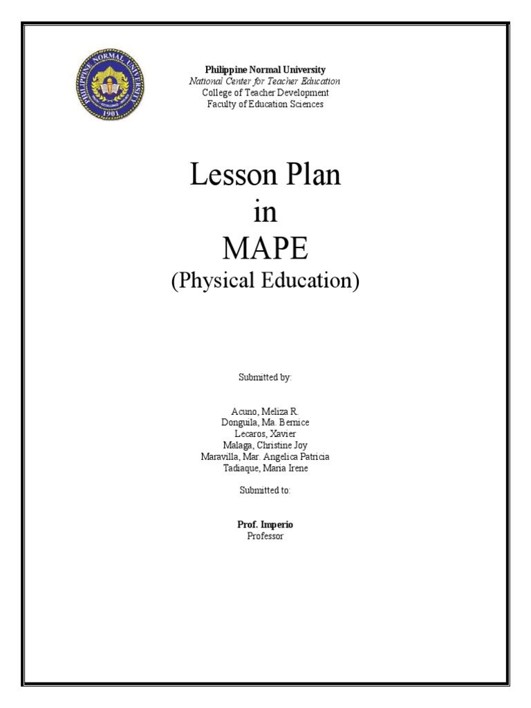 Lesson Plan on Traditional Philippine Games Analyzing the Objectives