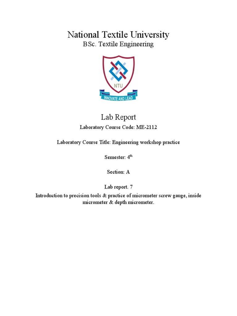 Lab Report ME7 | PDF | Tools | Metrology