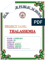 Avishek Roy Class12 Bio Project On Thalassemia
