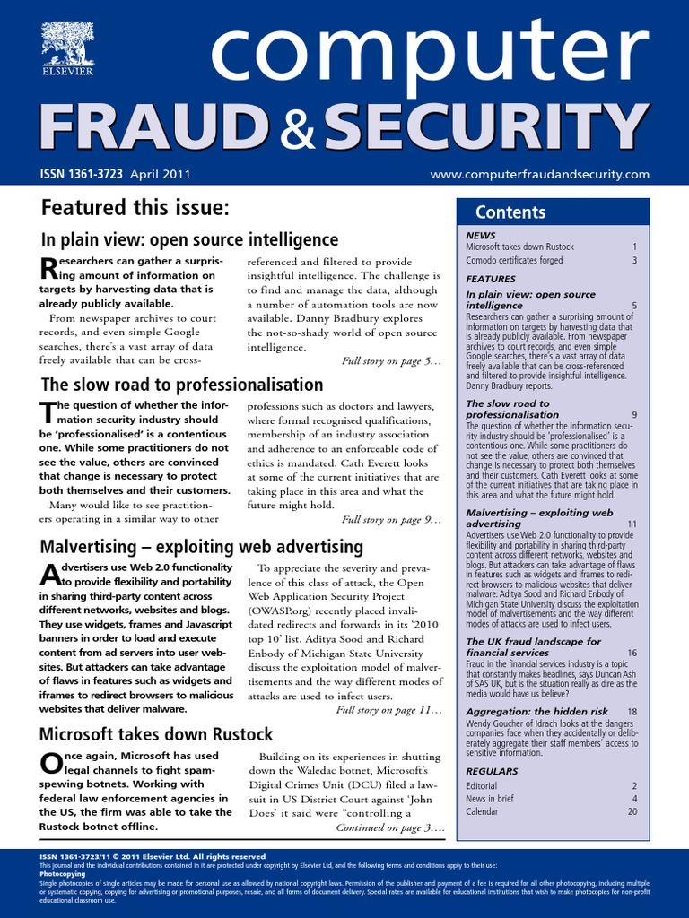 Fraud Security: Featured This Issue | PDF | Email Spam | World Wide Web