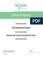 Certificate of Achievement: Sidiq Subandriyanto Setyawan