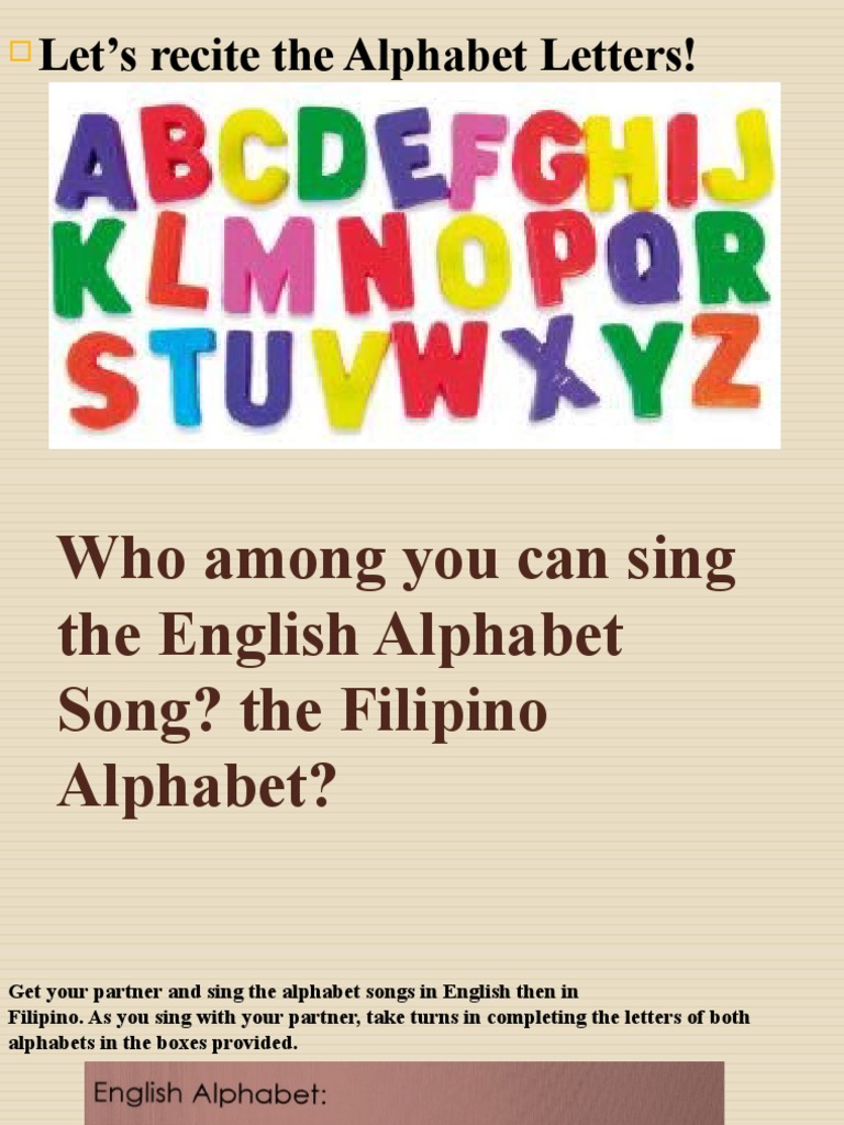 Let's Recite The Alphabet Letters! | PDF