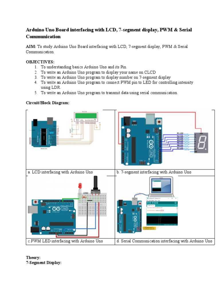 Study Arduino Interfacing With LCD 7-Seg Serial Comm | PDF | Arduino ...